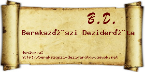 Berekszászi Dezideráta névjegykártya